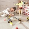 WOOPIE GREEN Drewniany Plac Budowy 5w1 Ruchomy Dźwig XXL Pojazdy Budowlane 13 el. FSC