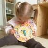TOOKY TOY Zegar Drewniana Zabawka Edukacyjna Nauka Czasu Kształtów