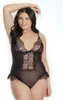 Coquette - Przezroczysty koronkowy body bez ramiączek - plus size