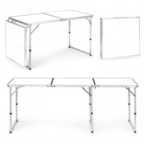 Stolik turystyczny stół składany kemping biały blat 180x60 cm MultiGarden