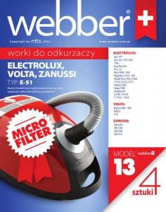 Worki Webber Electrolux Xio E51 (13 micro filter)
