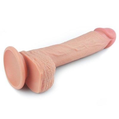 8.5&#039;&#039; Dual layered Platinum Silicone Cock