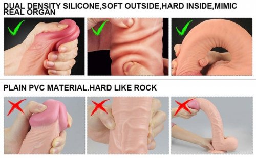 12&quot;&quot; Dual Layered Platinum Silicone Cock
