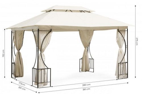 Namiot pawilon ogrodowy lux altana 3x4m moskitiera i pełne ścianki MultiGarden
