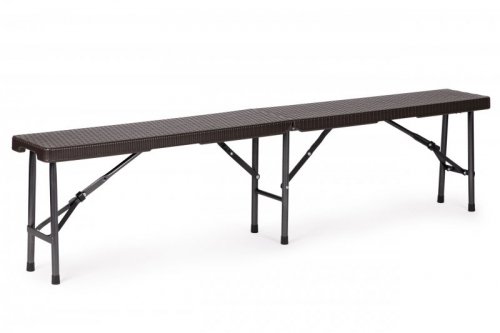 Zestaw cateringowy stół bankietowy 180 cm 2 ławki ratan brąz ModernHome