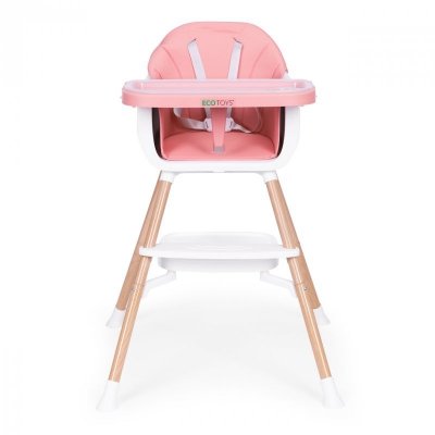 Fotelik krzesełko do karmienia dzieci 2w1 różowy ECOTOYS