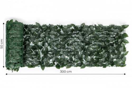 Sztuczny bluszcz żywopłot 300x50 cm zielona osłona na balkon maskująca
