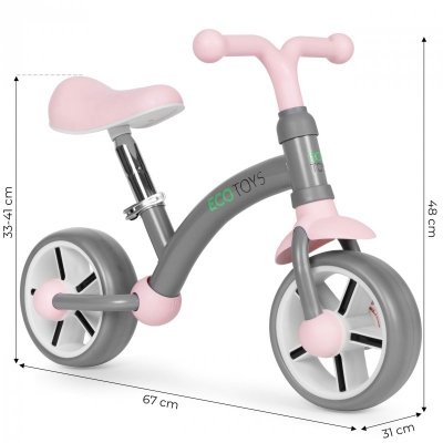 Rowerek biegowy dla dzieci koła EVA regulacja siodełka szary ECOTOYS