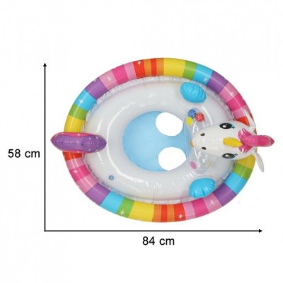 Kółko do pływania dla niemowląt koło pontonik dla dzieci dmuchany z siedziskiem jednorożec max 23kg 3-4lata INTEX 59570