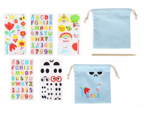 WOOPIE ART&FUN Zestaw Kreatywny Zrób Torebkę Dekorowanie Woreczka Imię Dziecka DIY