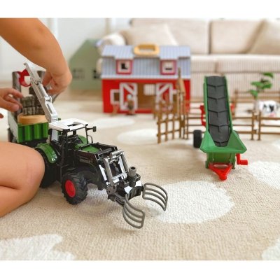 WOOPIE Zestaw Maszyn Rolniczych Traktor Ciągnik Zagroda Mini Farma Osada Rolnicy Skala: 1:24
