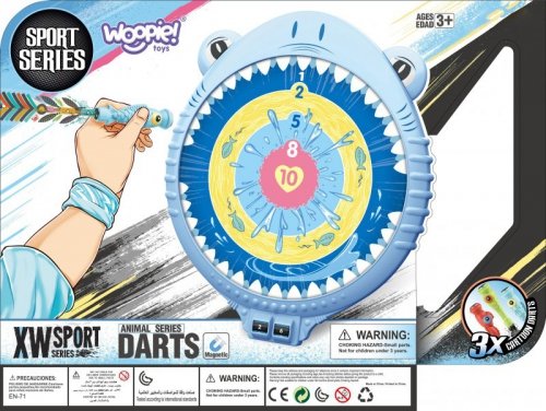 WOOPIE Magnetyczna Gra w Rzutki Bezpieczna Dart Tarcza Wesoły Rekinek