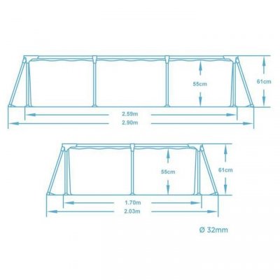 Basen ogrodowy stelażowy 259 x 170 x 61 cm Bestway 56403N