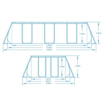 Basen ogrodowy stelażowy 412x201x122 cm 17w1 Bestway 56456N