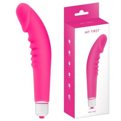 Wibrator silikonowy dla kobiet, karbowany, masażer łechtaczki. WEE PINK