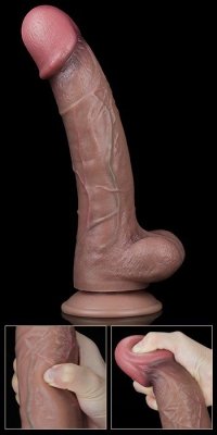 DILDO 10.5&#039;&#039; DUAL LAYERED PLATINUM SILICONE COCK