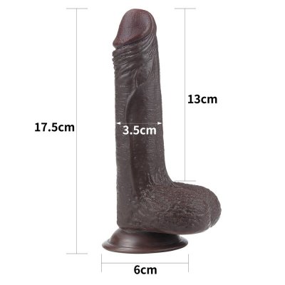 DILDO 7&#039;&#039; SLIDING SKIN DUAL LAYER DONG – BLACK