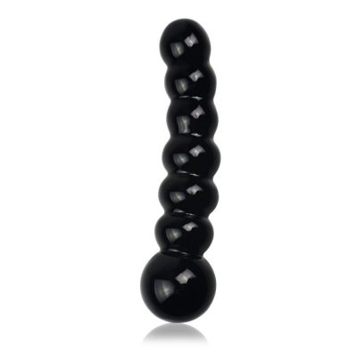 DILDO 6.8&quot; GLASS ROMANCE CZARNY