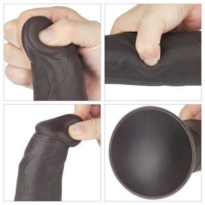 WIBRATOR 9&#039;&#039; DUAL LAYERED SILICONE ROTATOR CZARNE