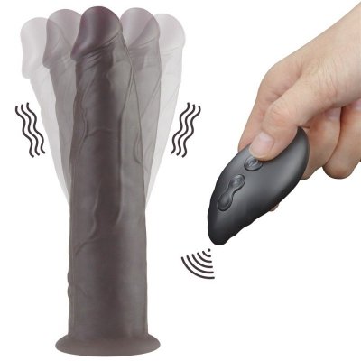 WIBRATOR 9&#039;&#039; DUAL LAYERED SILICONE ROTATOR CZARNE