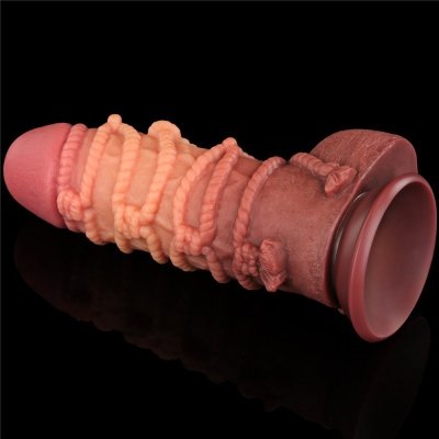 9.5&#039;&#039; DUAL LAYERED PLATINUM SILICONE COCK WIT