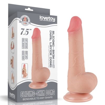 DILDO 7.5&#039;&#039; SLIDING SKIN DUAL LAYER DONG FLESH