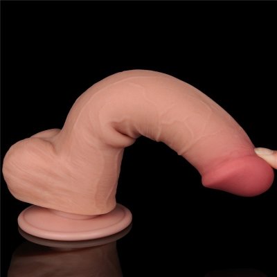 DILDO 8&#039;&#039; SLIDING SKIN DUAL LAYER DONG FLESH