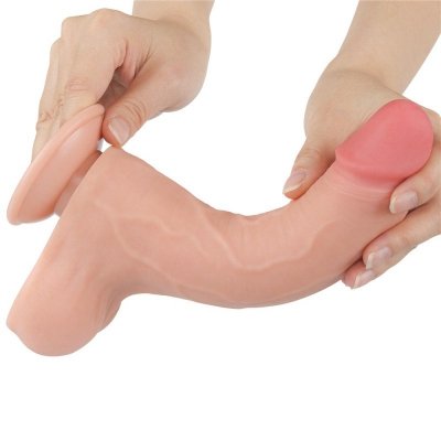 DILDO 8.5&#039;&#039; SLIDING SKIN DUAL LAYER DONG FLESH