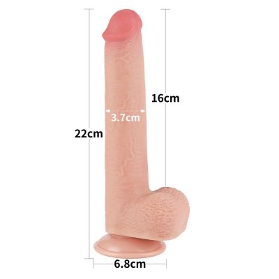 DILDO 9&#039;&#039; SLIDING SKIN DUAL LAYER DONG FLESH