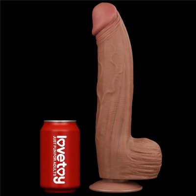 DILDO 12&#039;&#039; KING SIZED SLIDING SKIN DUAL LAYER DONG BRĄZOWY