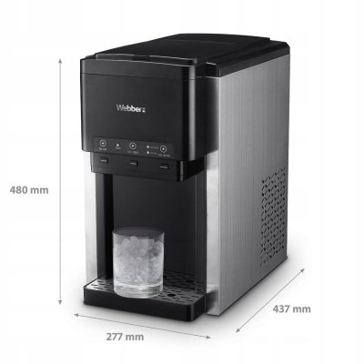 Kostkarka do lodu 3w1 Dystrybutor wody Kruszarka WEBBER 200W 20kg/24h 6 L