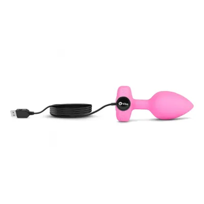 Zdalnie sterowany plug analny - B-Vibe Vibrating Heart Plug S/M Pink