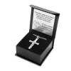 Srebrny komplet krzyżyk z łańcuszkiem pancerka ETUI dedykacja 925 