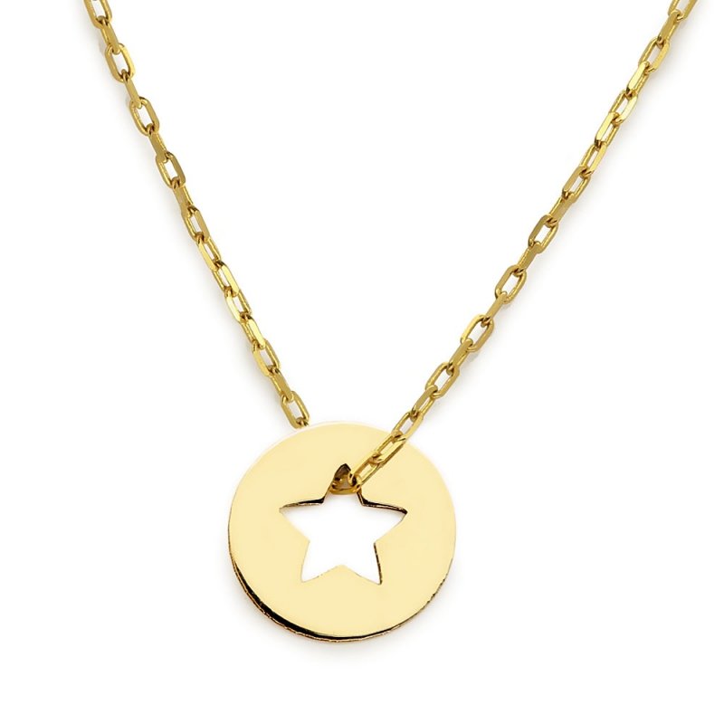 Złoty naszyjnik gwiazd | złota CELEBRYTKA 585 kółeczko z gwiazdką