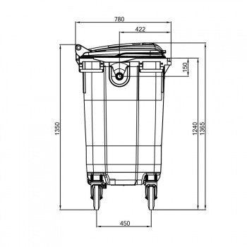 Pojemnik na odpady bytowe MGB 770 Zielony