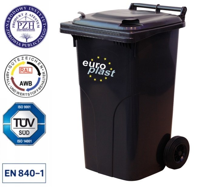 Pojemnik na odpady 240l EUROPLAST czerwony