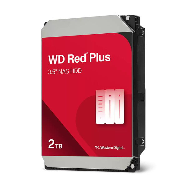 Dysk HDD WD Red Plus WD20EFPX (2 TB ; 3.5"; 64 MB; 5400 obr/min)