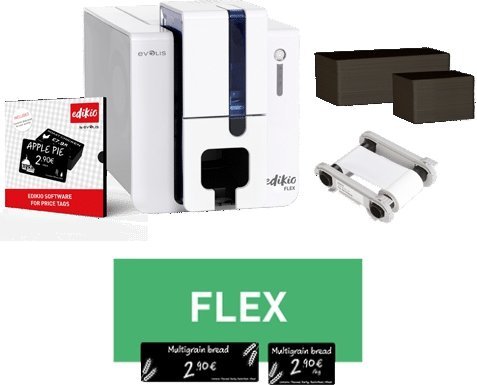 Edikio FLEX Price Tag solution, drukarka do cen, jednostronna, drukarka kartowa 12 pkt / mm (300dpi), USB