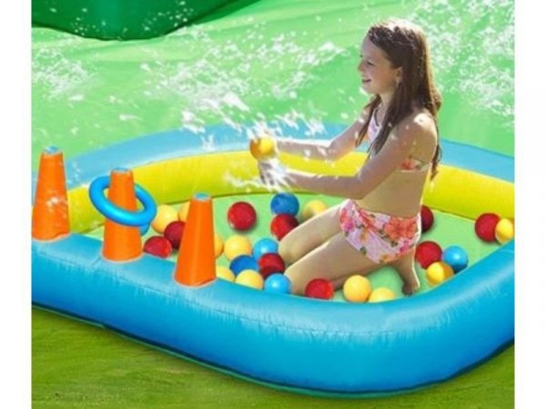 Dmuchaniec Zamek  Wodny Dmuchany HappyHop Słoneczna Oaza 7 In 1