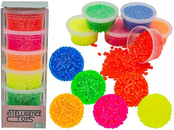 Koraliki Do Prasowania 3000szt, Prasowanki, Do Prasowanek, 6 Kolorów, Zapas - FLUORESCENCYJNE Mix Kolorów