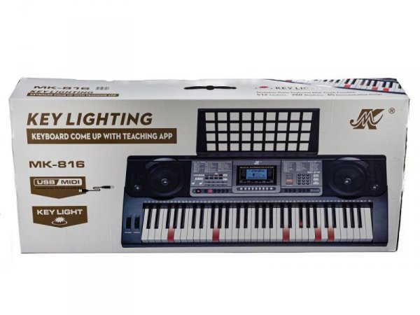 Keyboard Organy 61 Klawiszy Zasilacz MK-816 Z Funkcją Nauki Gry