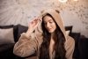 Szlafrok damski Momenti Per Me Teddy Beige