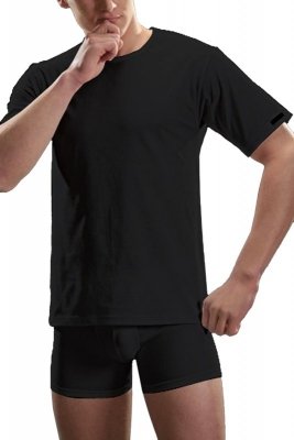 Koszulka męska Cornette Authentic 202 new czarna plus