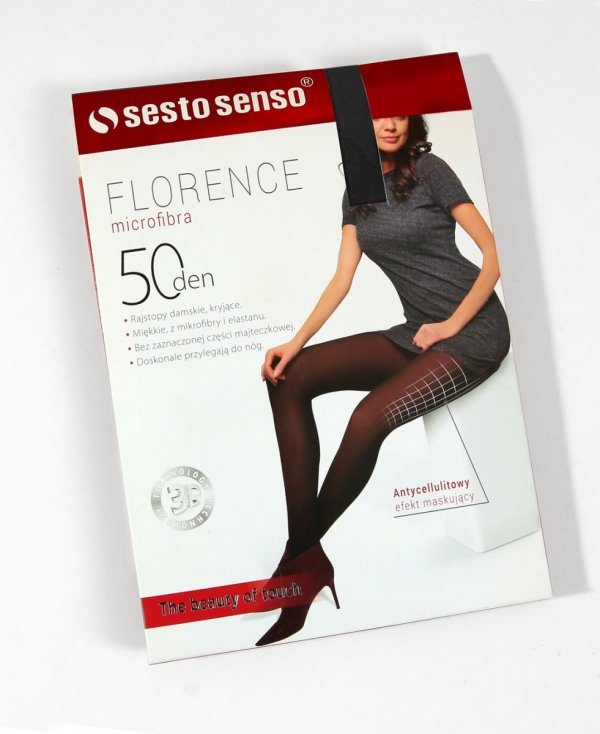 Rajstopy damskie Florence 50 DEN antycellulitowe czarne Sesto Senso