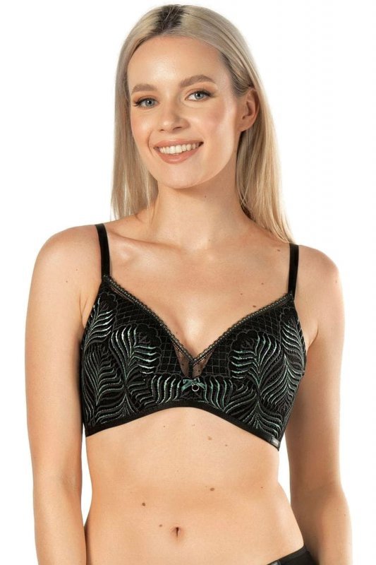 Biustonosz push-up Nipplex Diana czarno-zielony