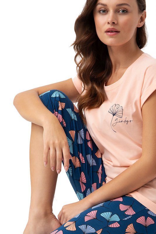 Piżama damska Luna 687 łososiowa