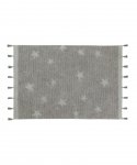 Lorena Canals, dywan bawełniany, hippy stars, grey, 120 x 175cm