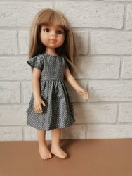 Olimi, sukienka dla lalki Paola Reina, 32cm, sól i pieprz