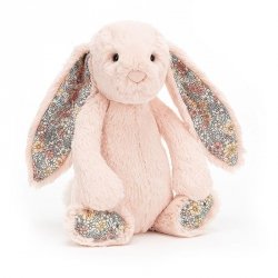 Jellycat króliczek jasnoróżowy kolorowe uszy 18cm
