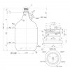 Full truckload with 26 pallets of 5000 ml glass demijohns